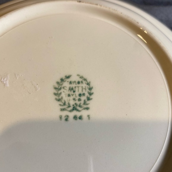 Taylor Smith Taylor USA 8” Pair of Floral Shallow Bowl Fruit Bowls Dessert TST3 - Picture 8 of 8